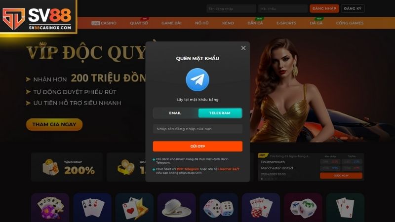 Cách khôi phục tài khoản bằng tài khoản Telegram đã liên kết