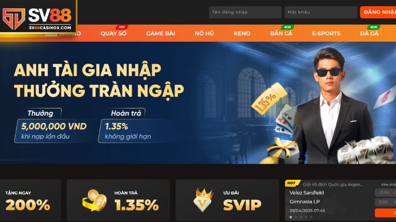 Ứng dụng nhà cái SV88 với nhiều tính năng nổi bật